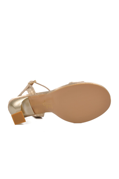 صندل نسائي بكعب عالٍ ذهبي 336472 Z