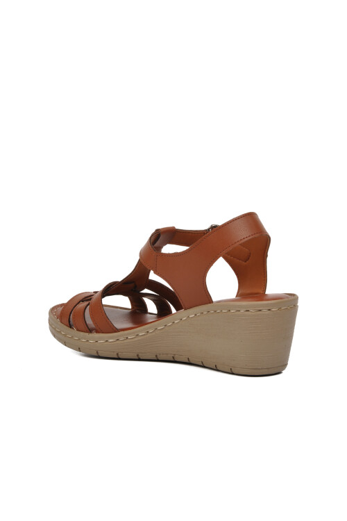 Tan Womens Flat Sandals 390243 Z