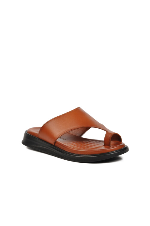 Tan Genuine Leather Mens Slippers 482024 M