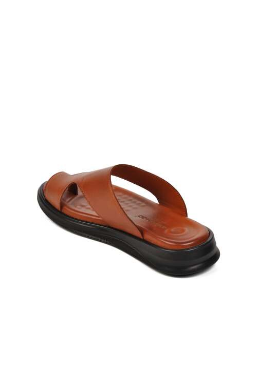 Tan Genuine Leather Mens Slippers 482024 M