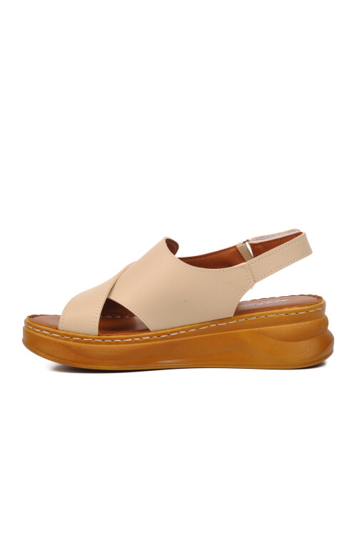 Beige Womens Flat Sandals 492091 Z