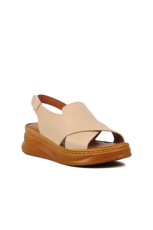 Beige Womens Flat Sandals 492091 Z