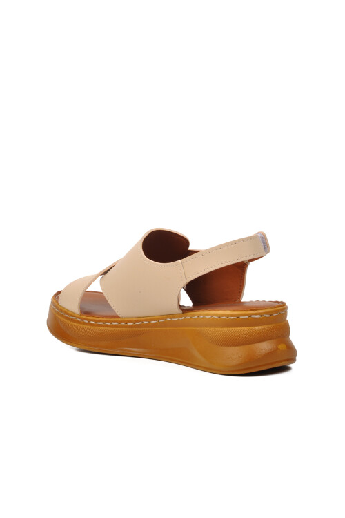 Beige Womens Flat Sandals 492091 Z