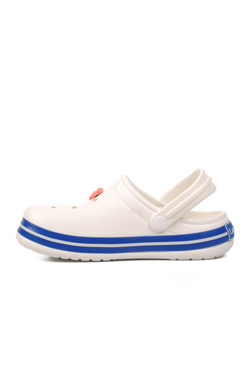 AyakmodEkru-Mavi-Beyaz  Kadın Terlik 5001-T G