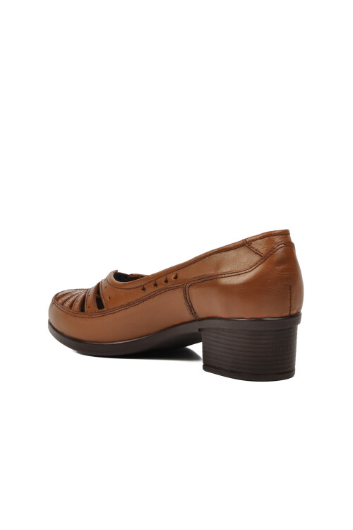 Tan Genuine Leather Womens Classic Shoes 562107 Z
