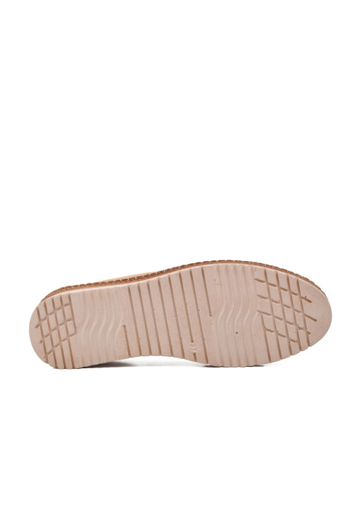 حذاء كاجوال نسائي تشريحي من الجلد الطبيعي باللون البيج 574141 Z