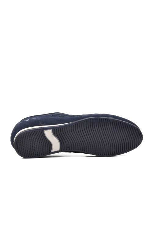 حذاء رياضي رجالي من الجلد الصناعي باللون الأزرق الداكن 61022 M