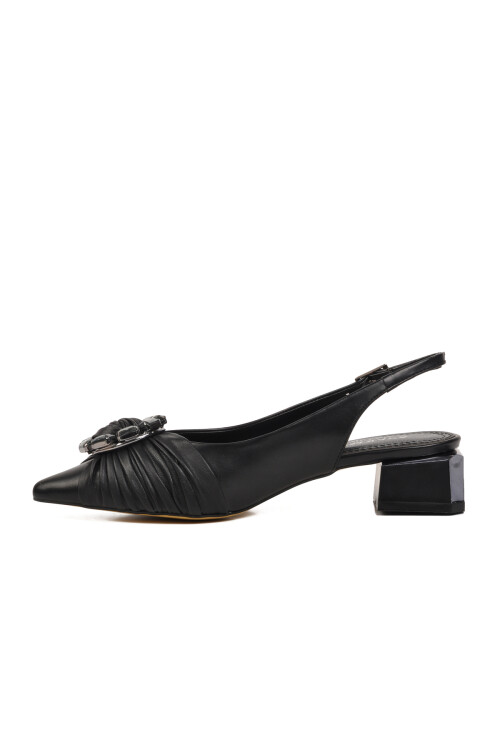 حذاء سهرة نسائي أسود بكعب عالٍ 697013 Z