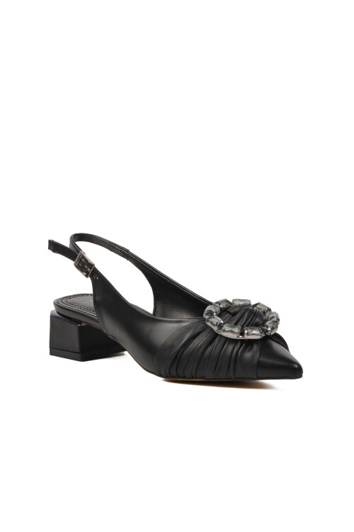 حذاء سهرة نسائي أسود بكعب عالٍ 697013 Z