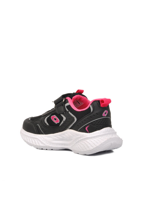AyakmodSiyah Fuşya Unisex Cırtlı Çocuk Spor Ayakkabı 720 P