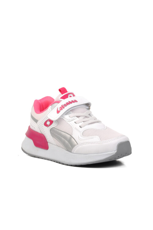 ايكمودحذاء رياضي للأطفال باللون الأبيض الفوشيا بشريط فيلكرو للجنسين 729 F