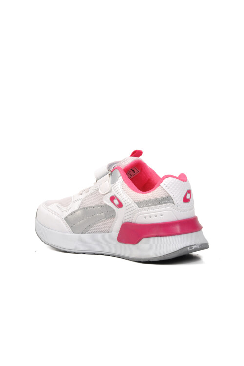 ايكمودحذاء رياضي للأطفال باللون الأبيض الفوشيا بشريط فيلكرو للجنسين 729 F