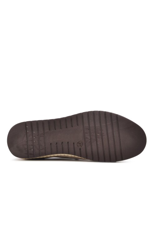 Bej Hakiki Deri Anatomik Kadın Casual Ayakkabı 7866 Z