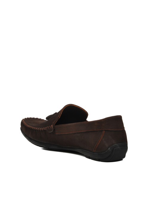Kahve Nubuk Hakiki Deri Erkek Loafer Ayakkabı D7218 M