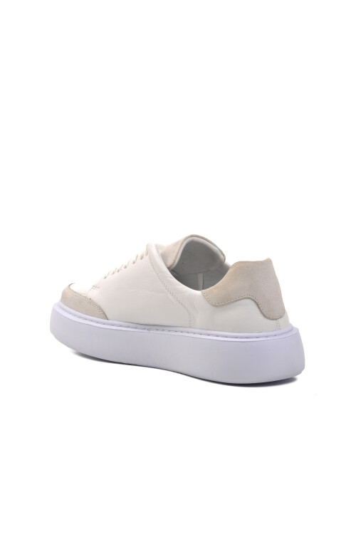 حذاء رجالي كاجوال من الجلد الطبيعي باللون الأبيض Dbdr 4227 M