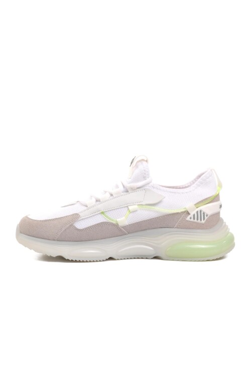 White Faux Leather Mens Sneakers Dnp-2344 M