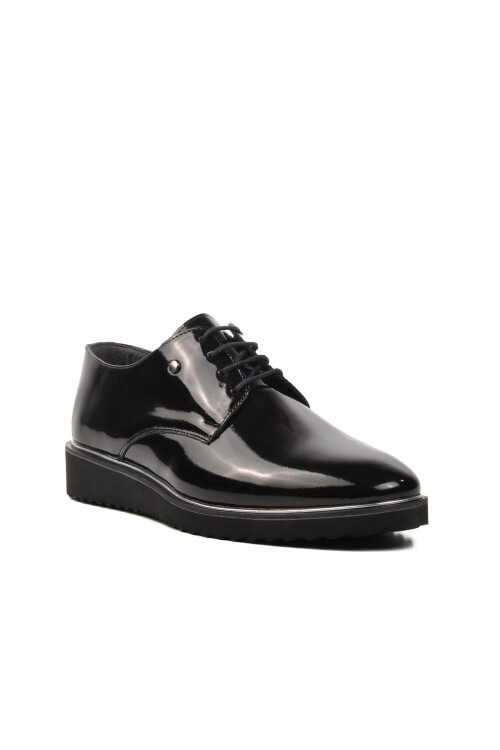 Black Patent Leather Mens Casual Shoes P220 M
