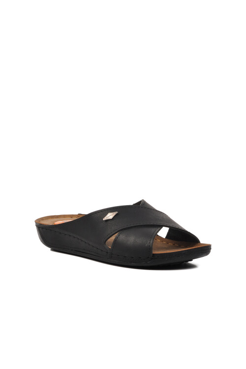 Black Anatomical Womens Slippers 08-086 Z