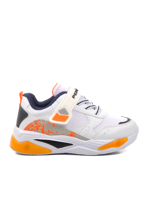 Beyaz-Lacivert-F.Turuncu  Çocuk Spor Ayakkabı 1648 P