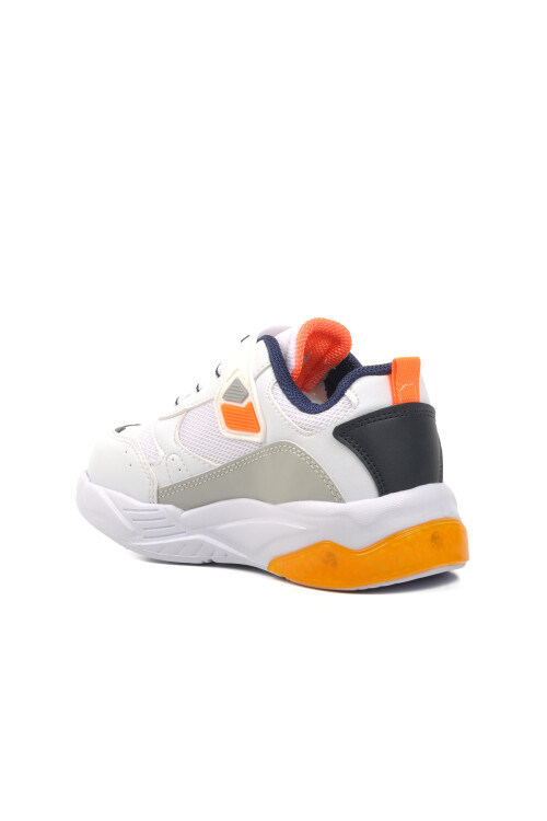 Beyaz-Lacivert-F.Turuncu  Çocuk Spor Ayakkabı 1648 P