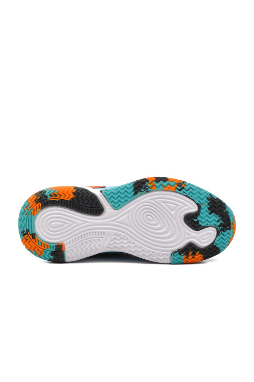 Navy Blue Orange Unisex Kids Basketball Shoes 1656 F