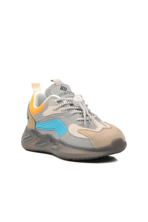 Gri-Turuncu  Çocuk Spor Ayakkabı 1668 F