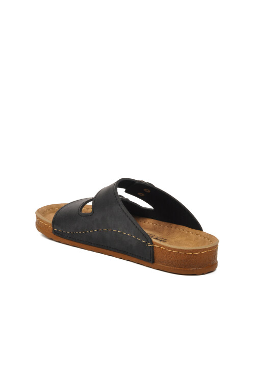 Black Lightweight Double-Strap Anatomical Womens Slippers 20-972 Z