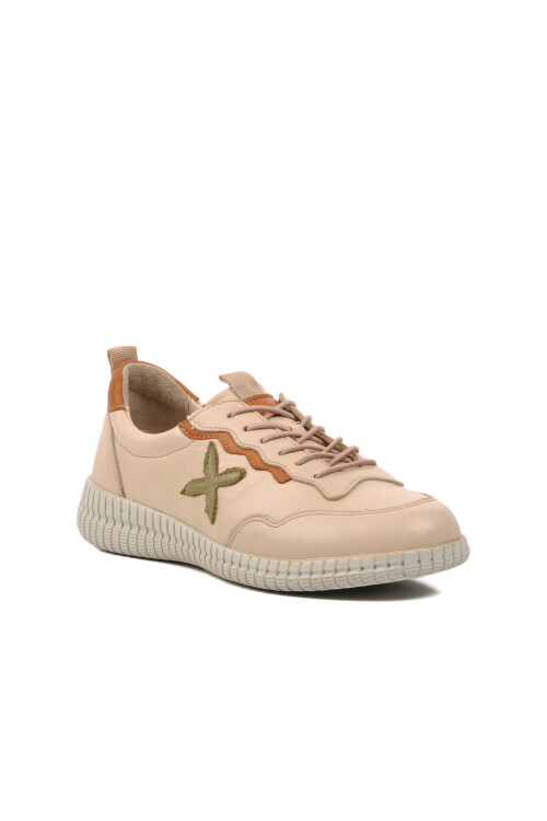 Bej Hakiki Deri Kadın Casual Ayakkabı 2216112Y Z