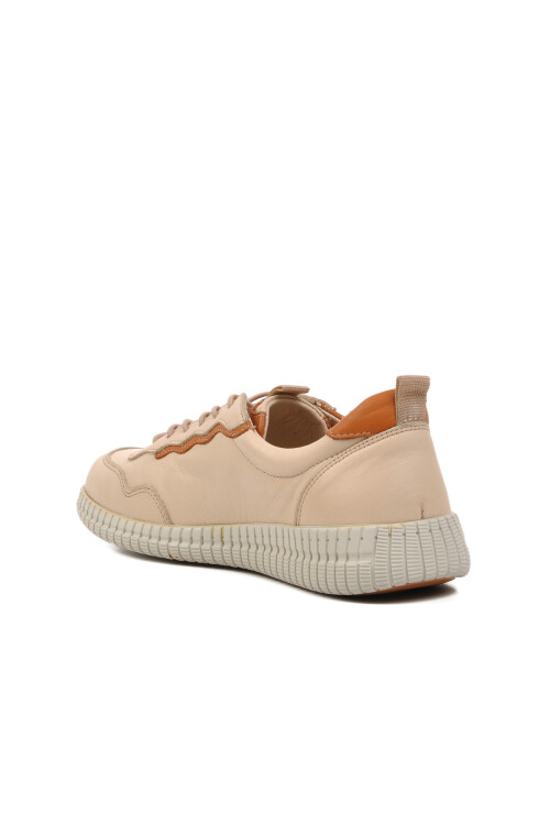 Bej Hakiki Deri Kadın Casual Ayakkabı 2216112Y Z