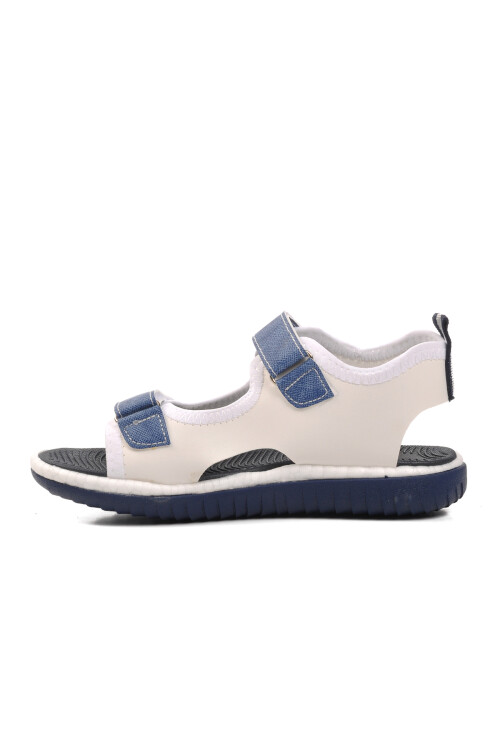 Beyaz Mavi Ortopedik Erkek Çocuk Sandalet 24-996 F