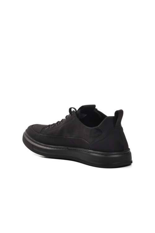 Black Faux Leather Mens Sneakers 24Y510-2 M