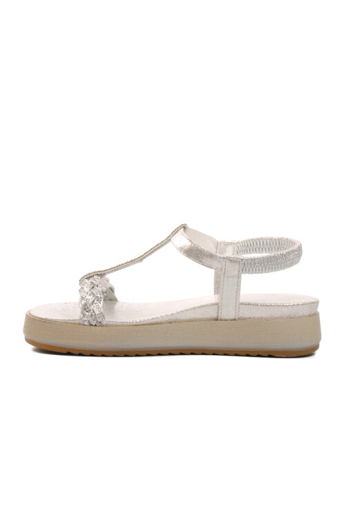 Silver Womens Flat Sandals 286053 Z