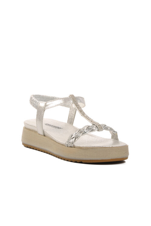 Silver Womens Flat Sandals 286053 Z