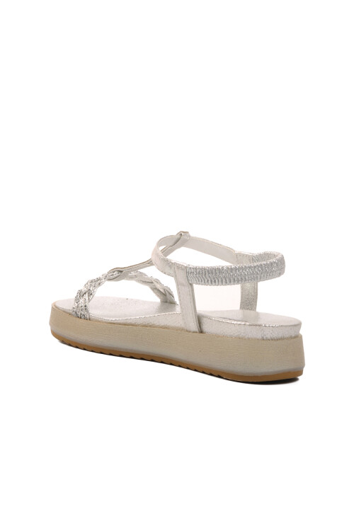 Silver Womens Flat Sandals 286053 Z