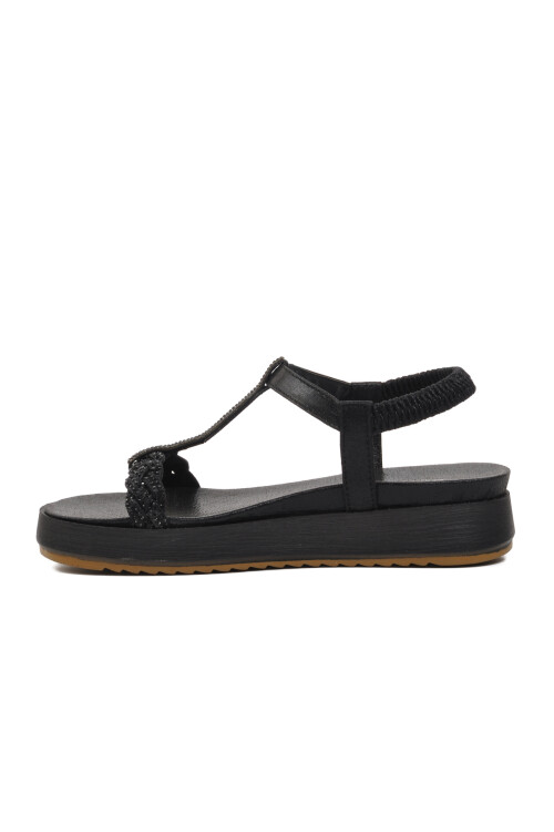صندل مسطح نسائي أسود 286053 Z