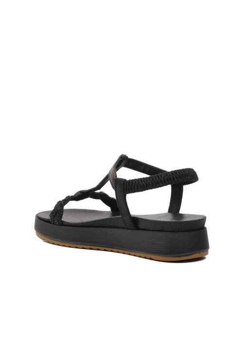 صندل مسطح نسائي أسود 286053 Z