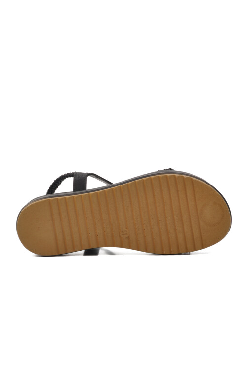 صندل مسطح نسائي أسود 286053 Z