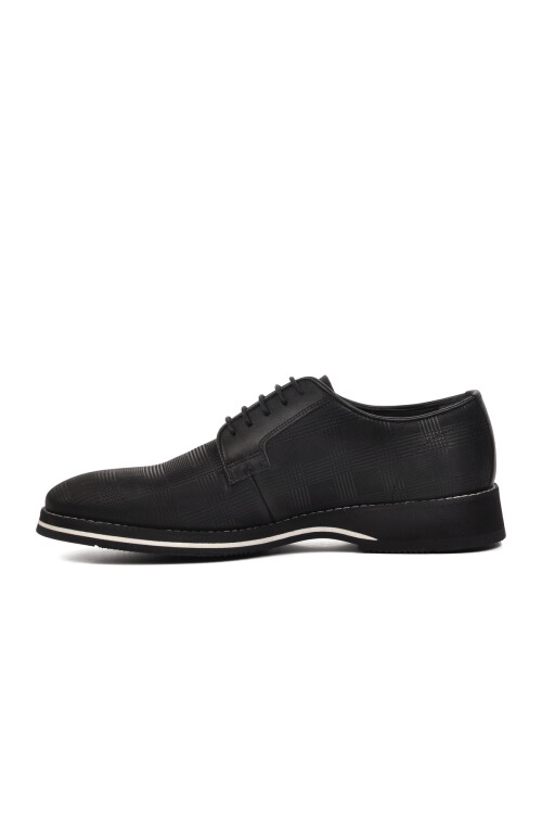 Black Patterned Mens Classic Shoes 3119 M