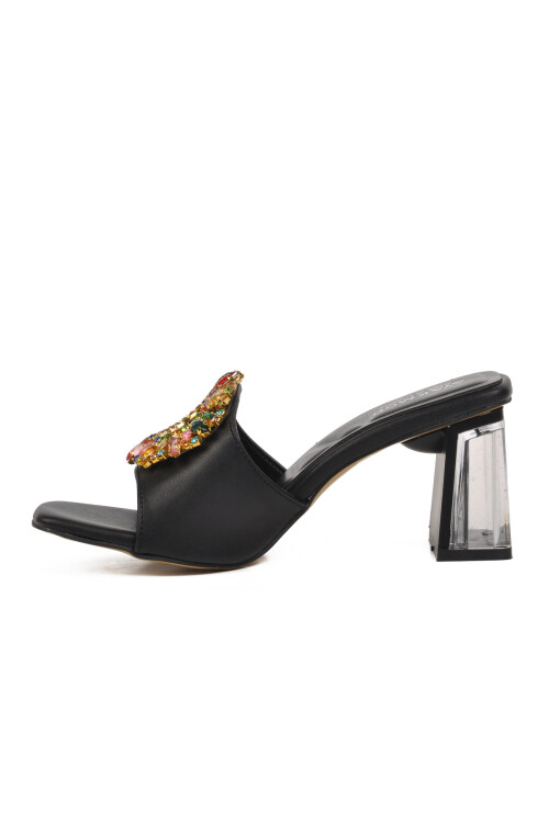 نعال نسائية سوداء بكعب عالٍ 409128 Z