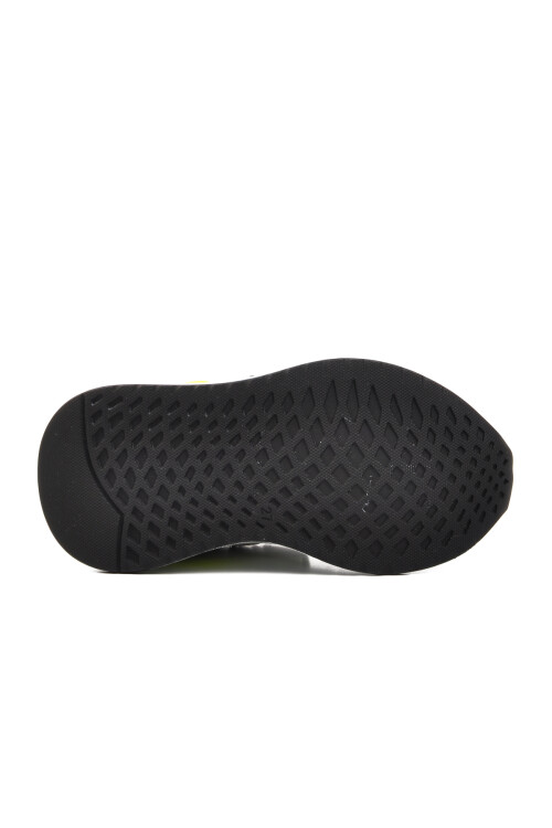 Black-White-Fluorescent Yellow Childrens Sneakers 730 P