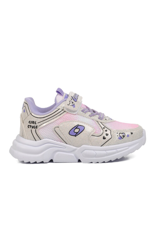 AyakmodWhite Lilac Velcro Girls Sneakers 732 P