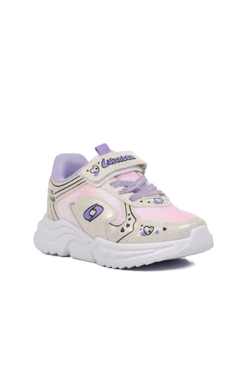 AyakmodWhite Lilac Velcro Girls Sneakers 732 P