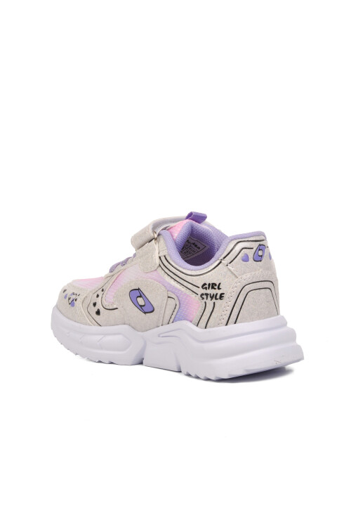AyakmodWhite Lilac Velcro Girls Sneakers 732 P