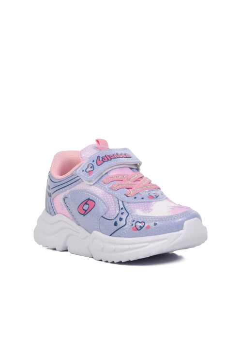 حذاء رياضي للبنات بشريط فيلكرو أزرق وردي 732 P
