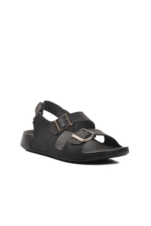 Black Mens Flat Sandals 80-954 M