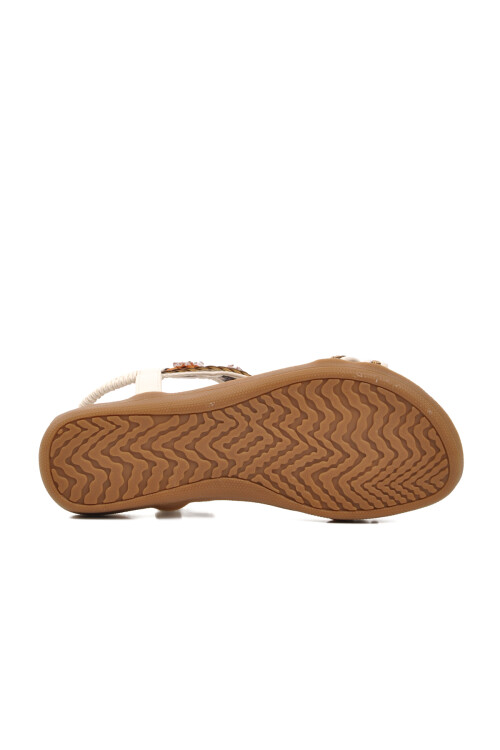 White Genuine Leather Womens Sandals 9636 Z