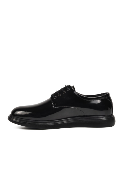 Black Patent Leather Mens Casual Shoes P200 M