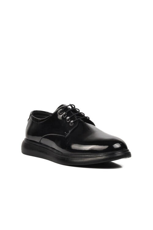 Black Patent Leather Mens Casual Shoes P200 M