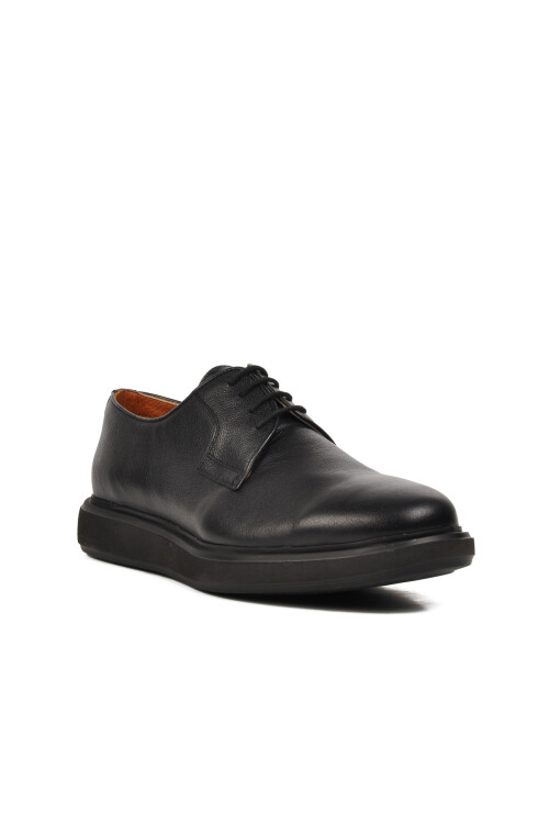 حذاء رجالي كاجوال من الجلد الطبيعي باللون الأسود بريميوم 33275 M