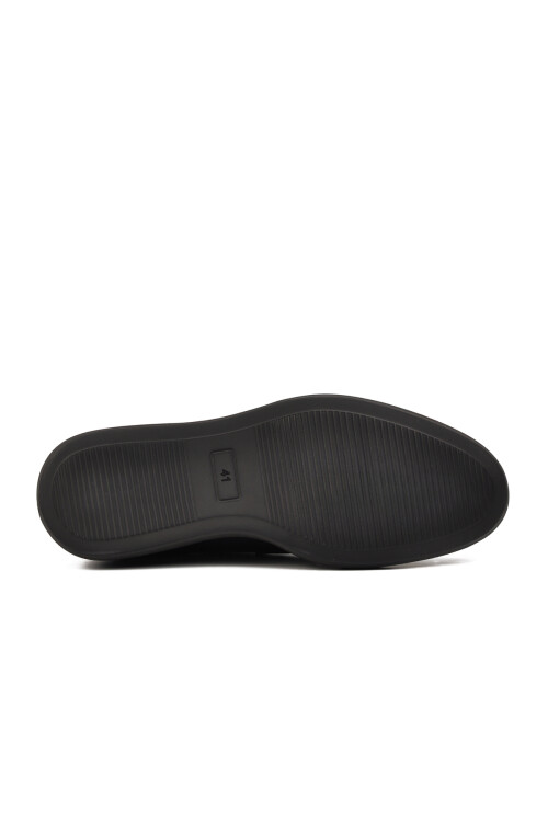 حذاء رجالي كاجوال من الجلد الطبيعي باللون الأسود بريميوم 33275 M